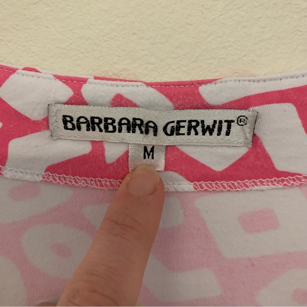 Barbara Gerwit pink and white dress D055 - Picture 3 of 5